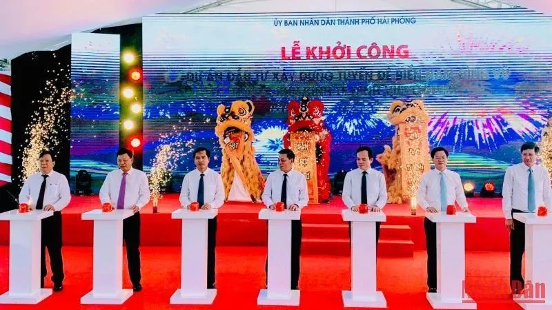 Minh họa thiết kế ống địa kỹ thuật cho công trình đê biển